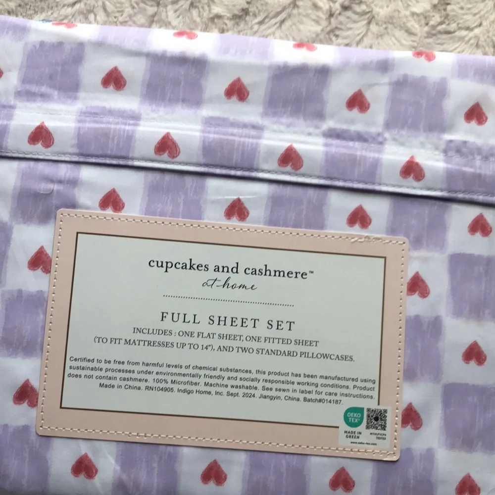 Cupcakes & Cashmere Valentines HEARTS Sheet Set - FULL